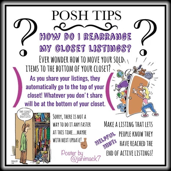 HOW DO I REARRANGE MY CLOSET LISTINGS? - Picture 2 of 2