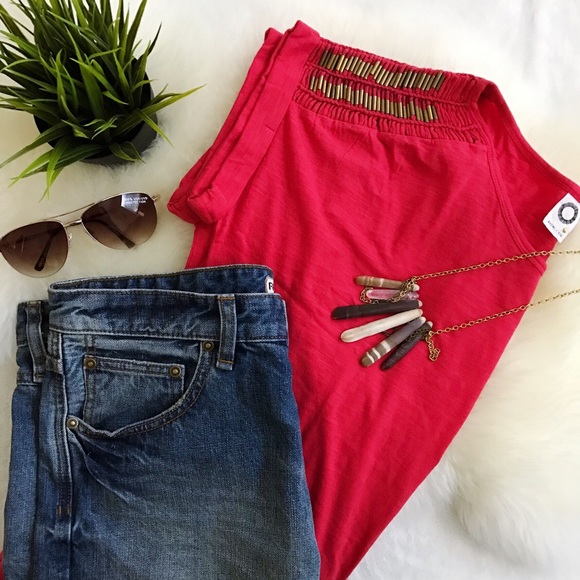 Anthropologie Tops - Anthropologie Akemi & Kin embellished shoulder tee