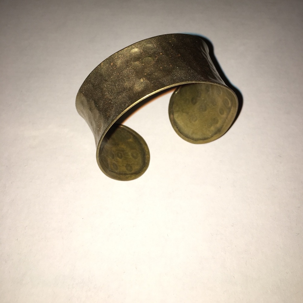 Golden hammered metal cuff