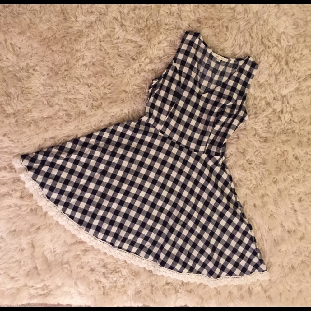 Gingham Printed Dress