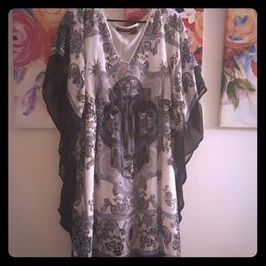 Black, white and gray handkerchief dress