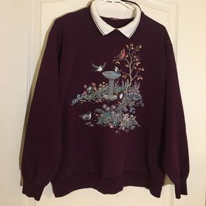 Collared bird sweater