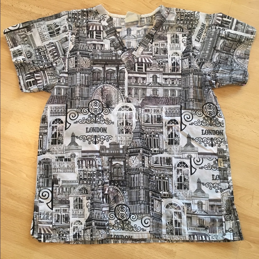 🇬🇧Women's Scrub Top London City Unique