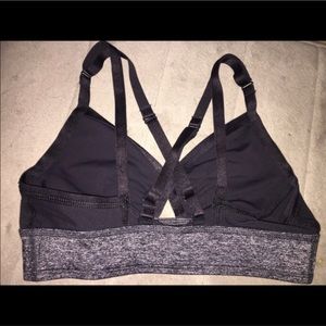 Gray and black lululemon sports bra