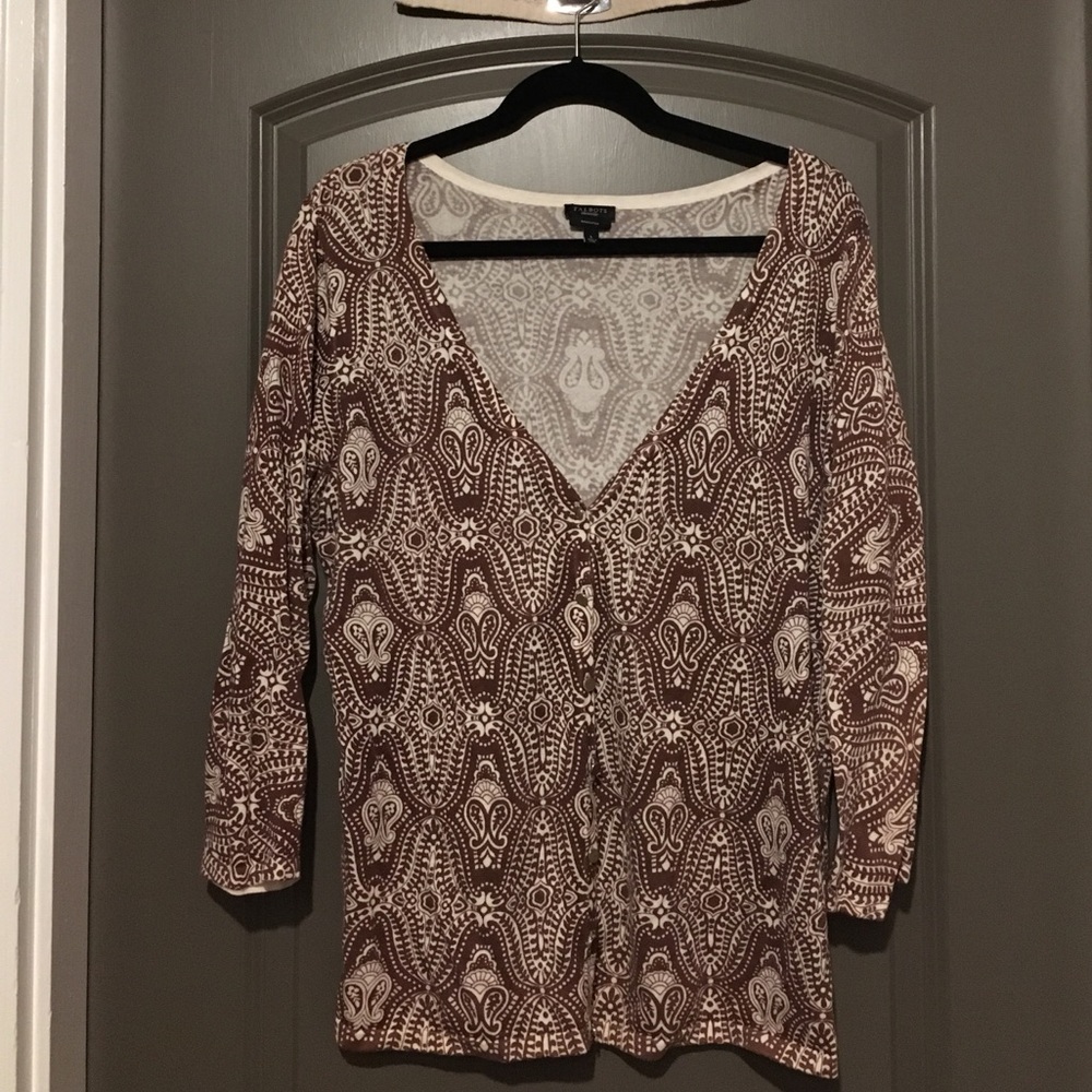 Talbots paisley cardigan