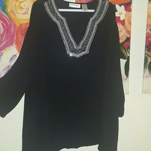 Black tunic-like top with silver detail