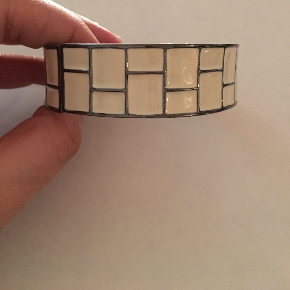 White and grayish silver cuff