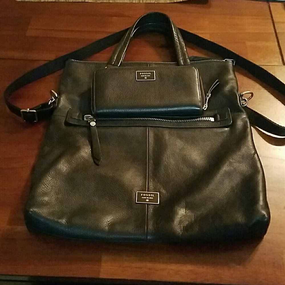 Leather fossil purse and wallet. Dawson collection