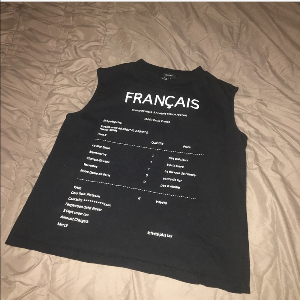 Forever 21 Black Graphic Muscle Tee  ✨