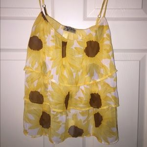 show me your mumu sunflower ruffle top