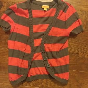 Pink and grey stripes cardigan size M