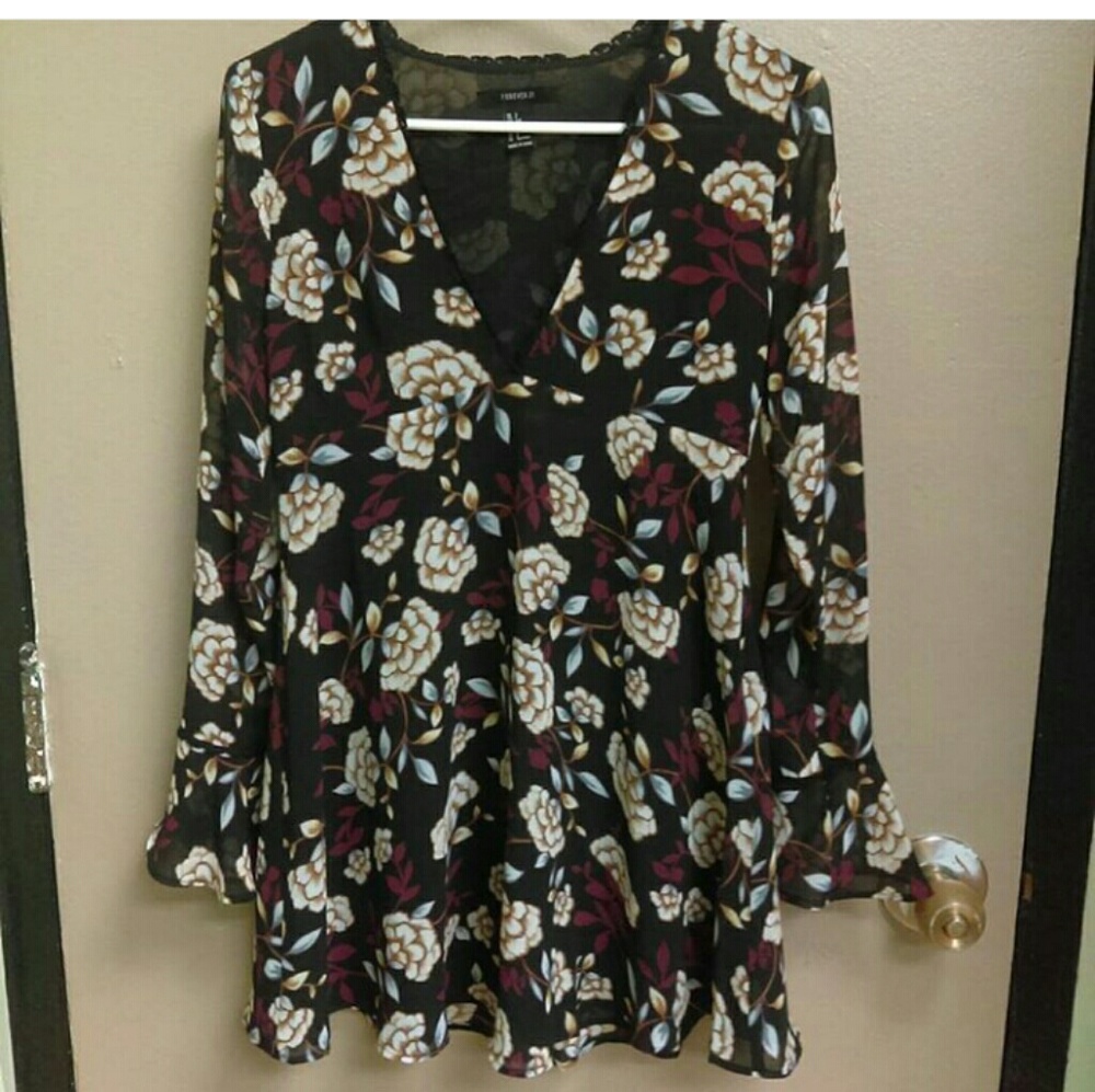 Forever 21 floral v neck dress