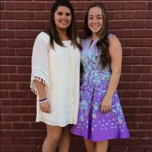 Purple floral tea dress!!