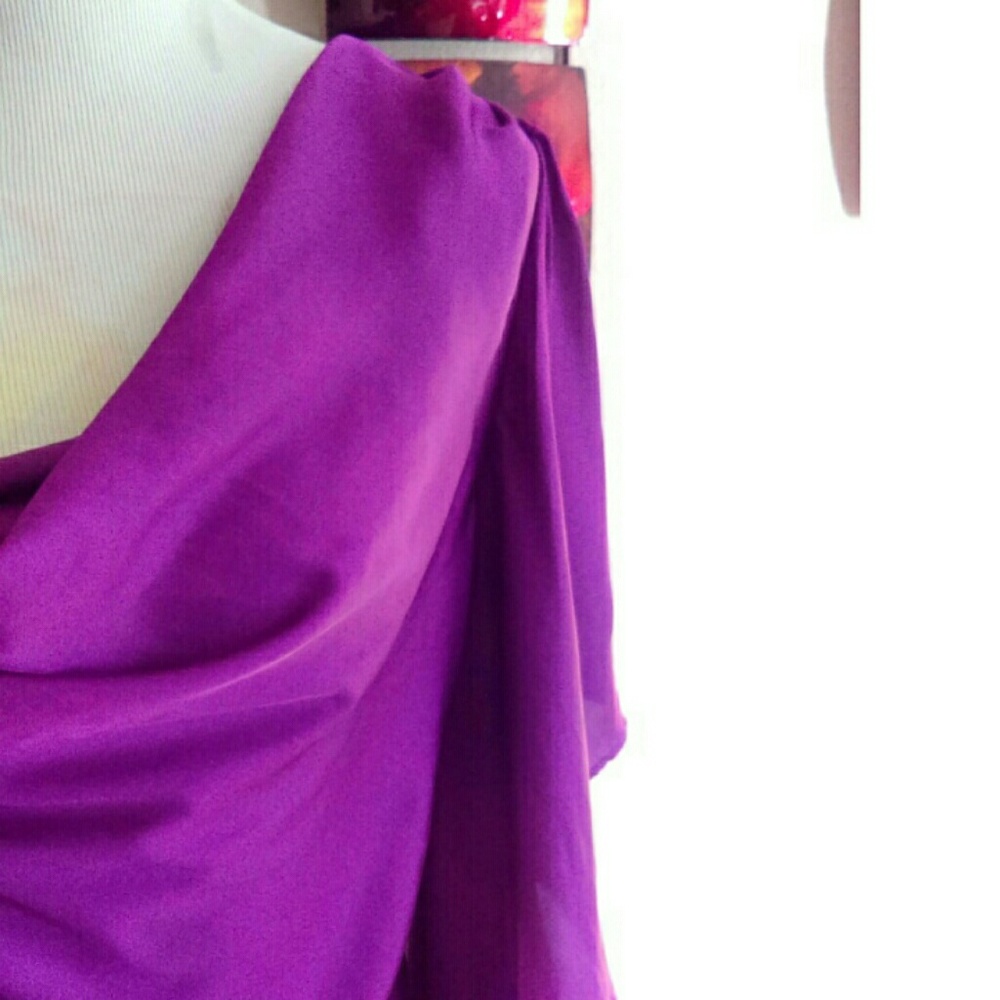 5 for $25 Purple Flutter Sleeve Top - Picture 2 of 8