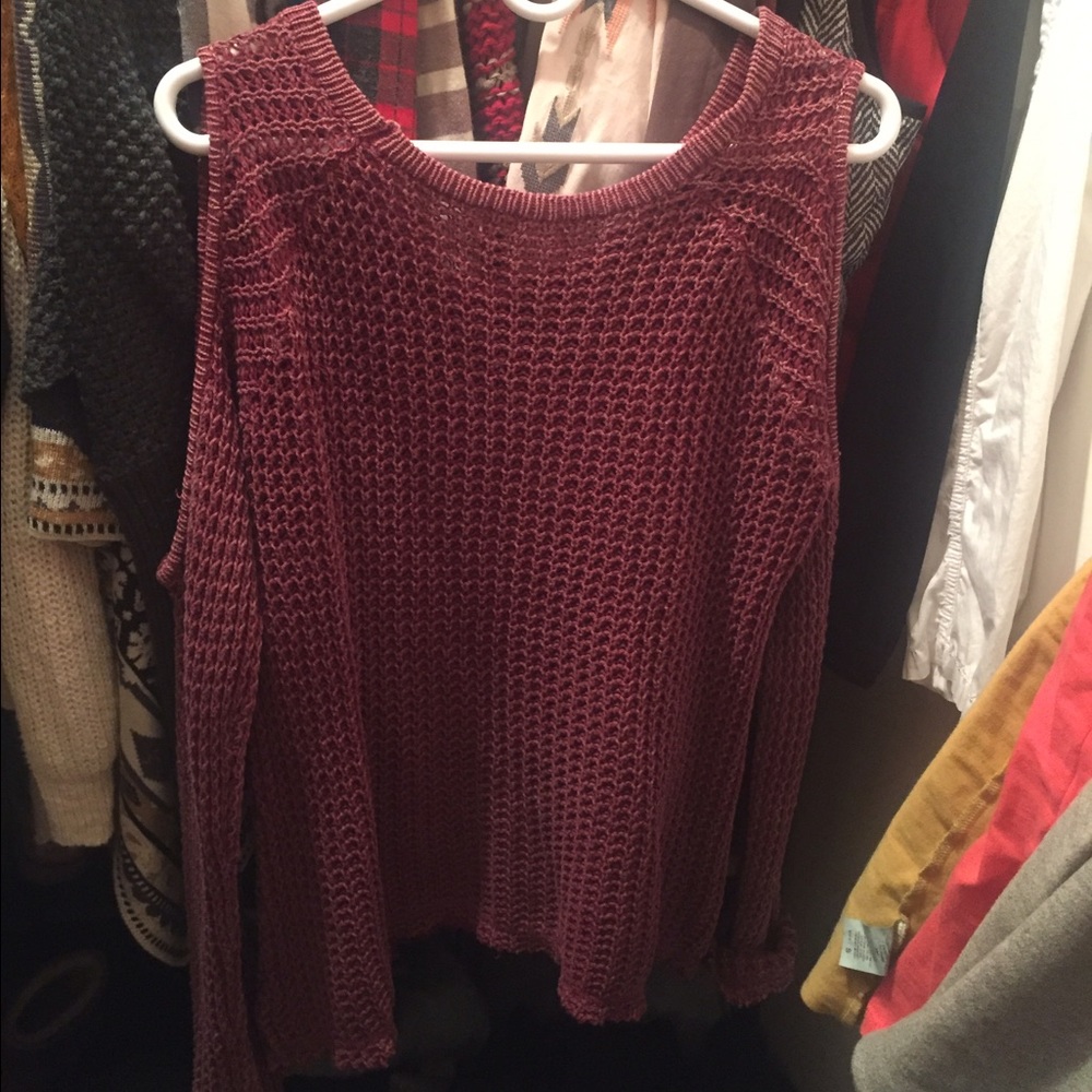 Gilded intent by Buckle cold shoulder sweater