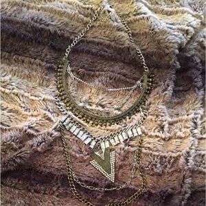 Buckle statement necklace