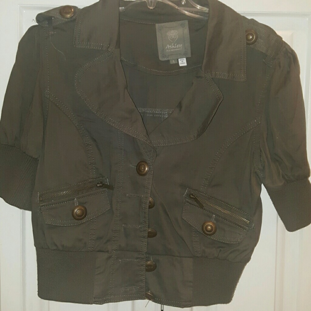 Large army green mid jacket