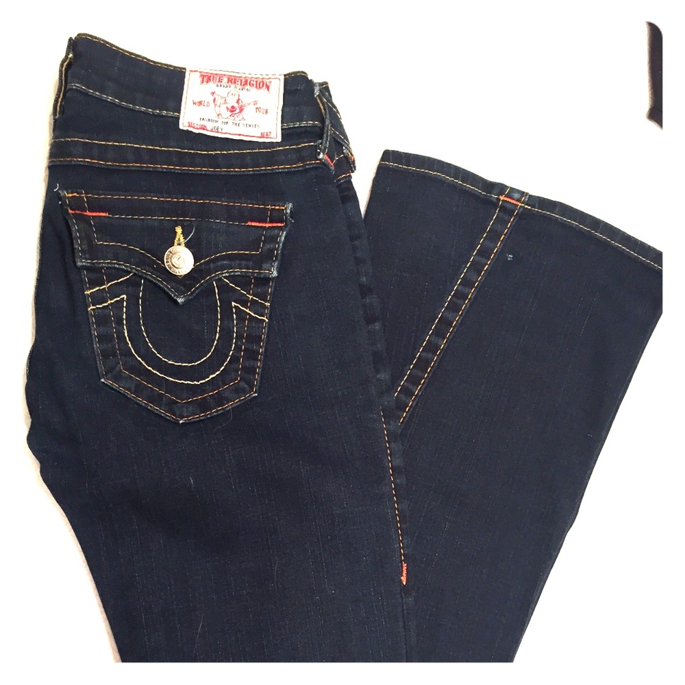 True Religion Dark Wash Flared Jeans Size 25