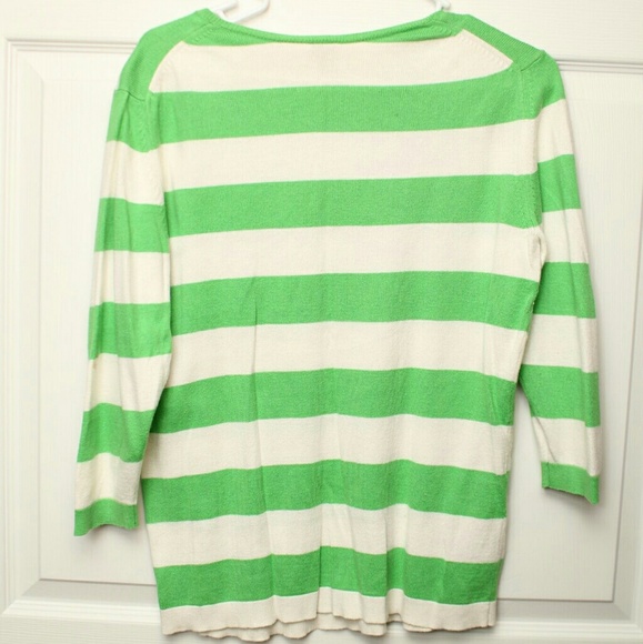 Green and white striped sweater - Picture 2 of 2