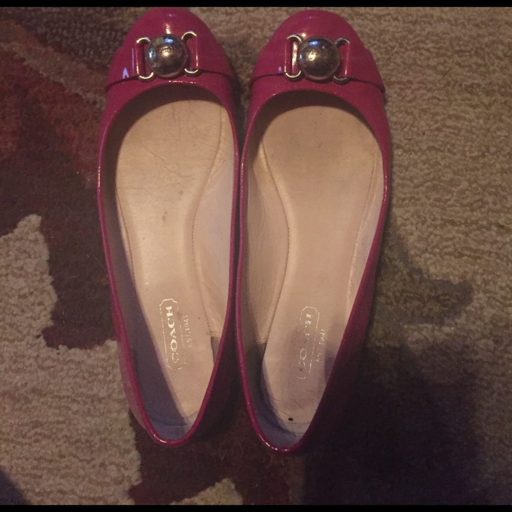 Hot pink coach flats