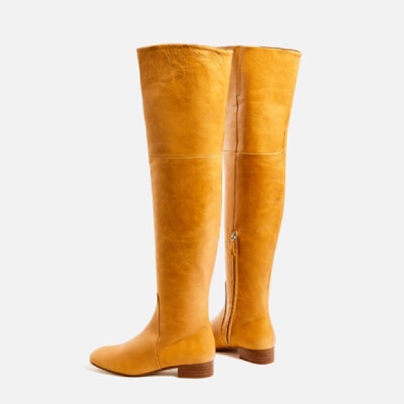 Mustard yellow over the knee boots Clearance