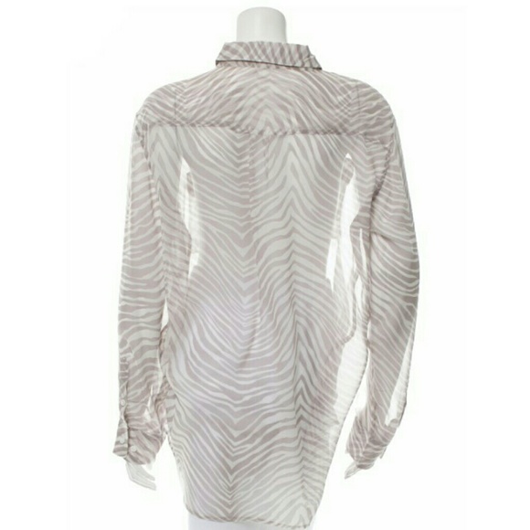 Sold***, Equipment blouse silk zebra grey shirt - Picture 3 of 4