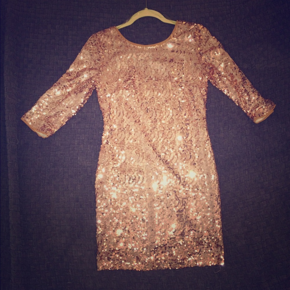 Gold Sequin Cocktail Dress