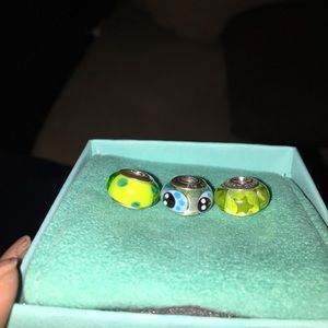 Reserved. Three glass pandora charms