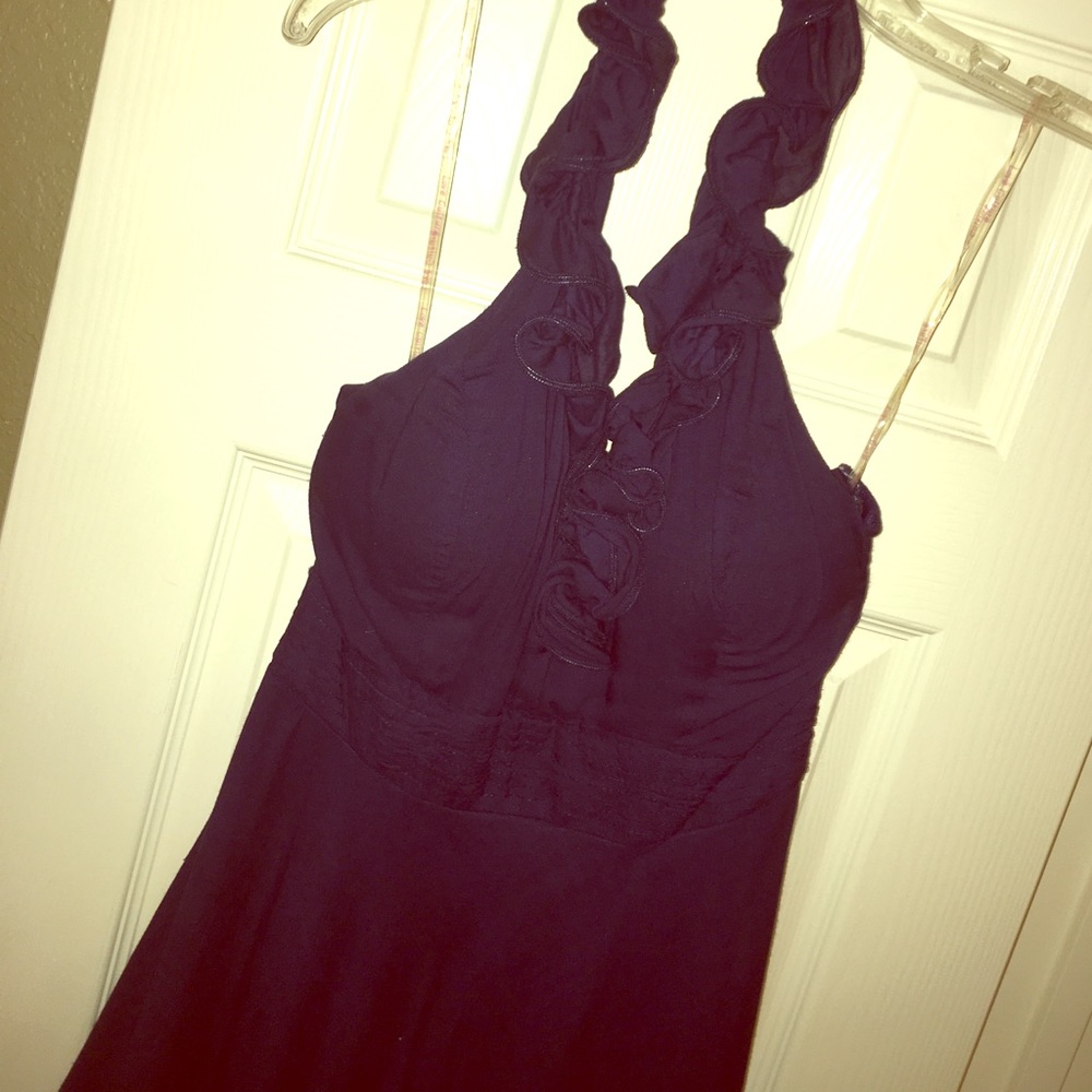 Navy halter top dress