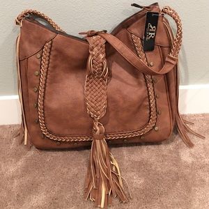 Rebecca & Rifka brown tassel messenger bag