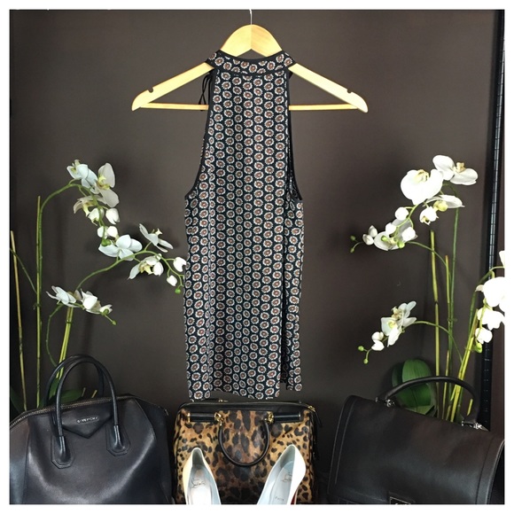 NWOT A.L.C. SLEEVELESS SILK NAVY PATTERN TOP - Picture 4 of 4