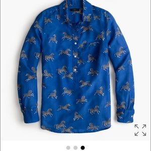 J crew classic popover in zebra print.