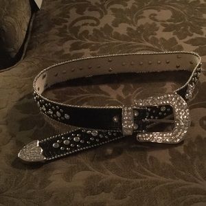 Leather Swarovski crystal belt