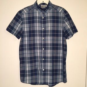 WESC Plaid Blue Short Sleeve Shirt