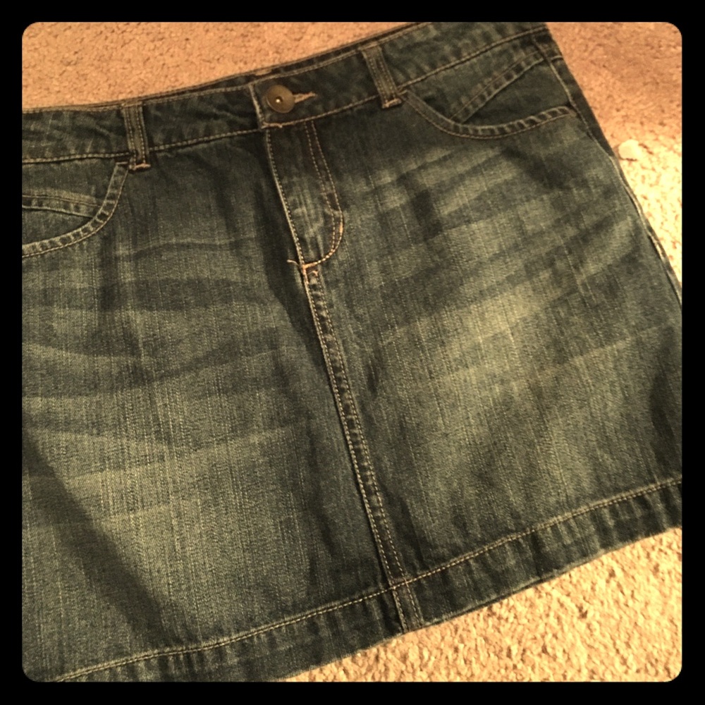 Blue jean mini skirt