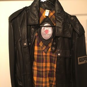 Men diesel leather jacket