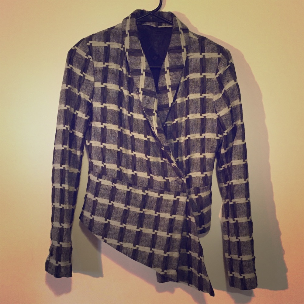 Asymmetrical Pleated Blazer