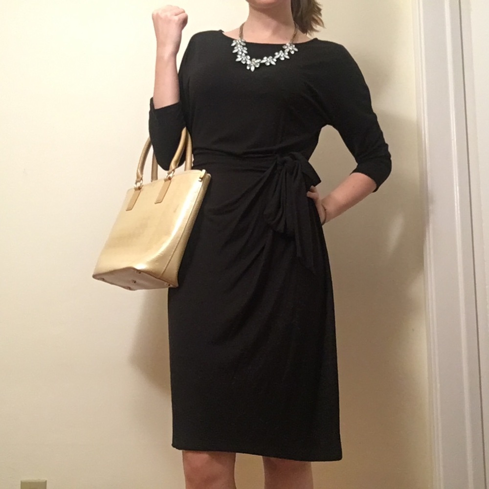 Ann Taylor Black 3/4 Sleeve Dress