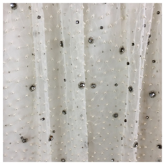 Alice + Olivia Embellished Tulle Cream Skirt - Picture 5 of 8