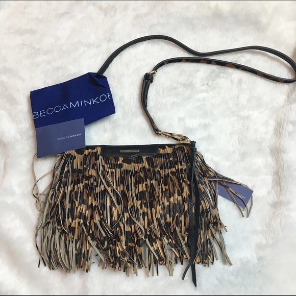 Rebecca Minkoff Handbags - New! Rebecca Minkoff Finn leopard fringe crossbody