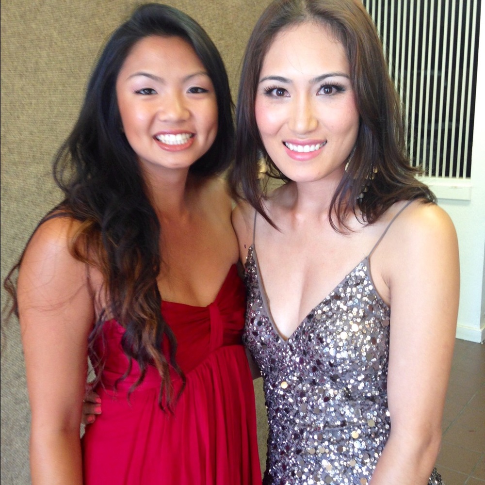 Express red dress above the knee