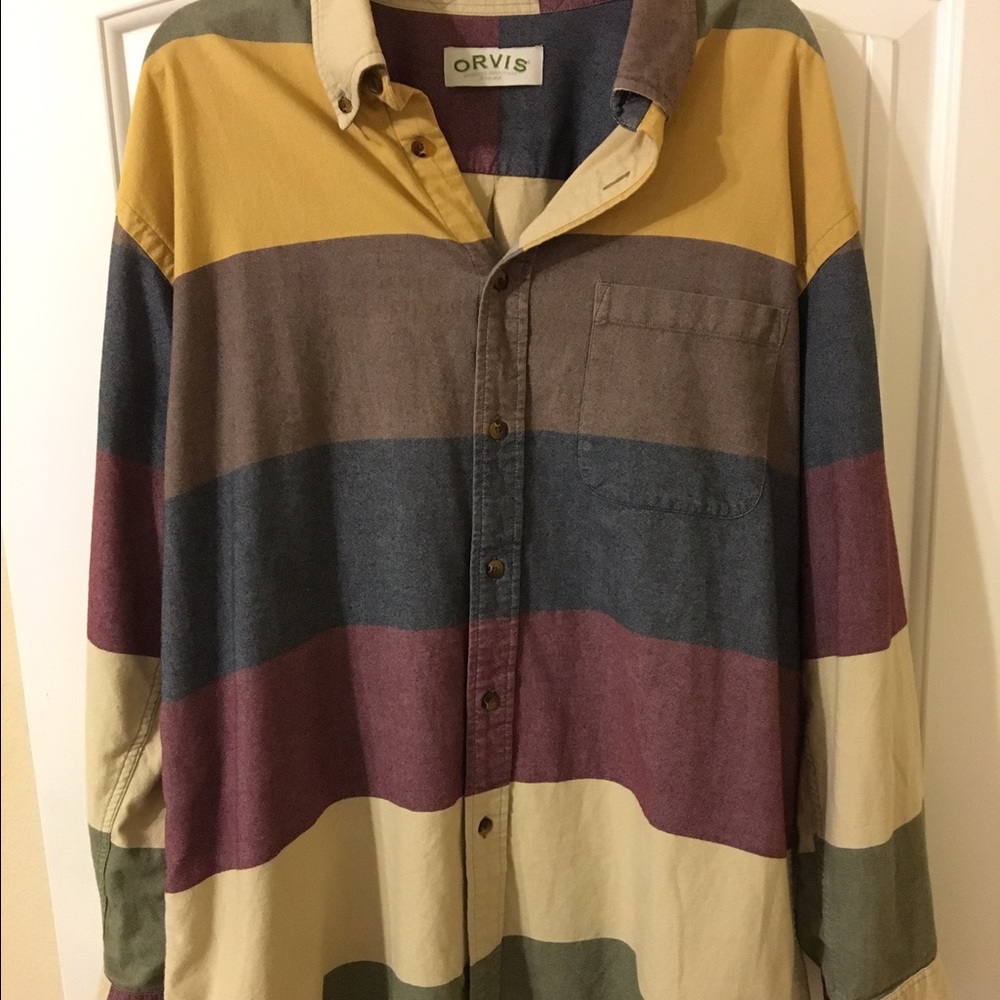 Wrinkle-Free Multicolor XL Orvis Button Down