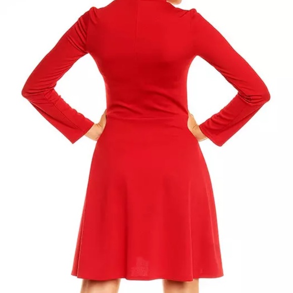▫️X-Mas▫️ Cozy Mini Red Fit Flare Dress - Picture 3 of 4