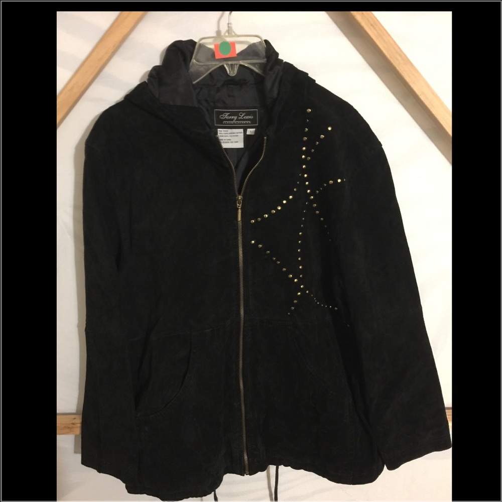 Terry Lewis hooded suede leather jacket