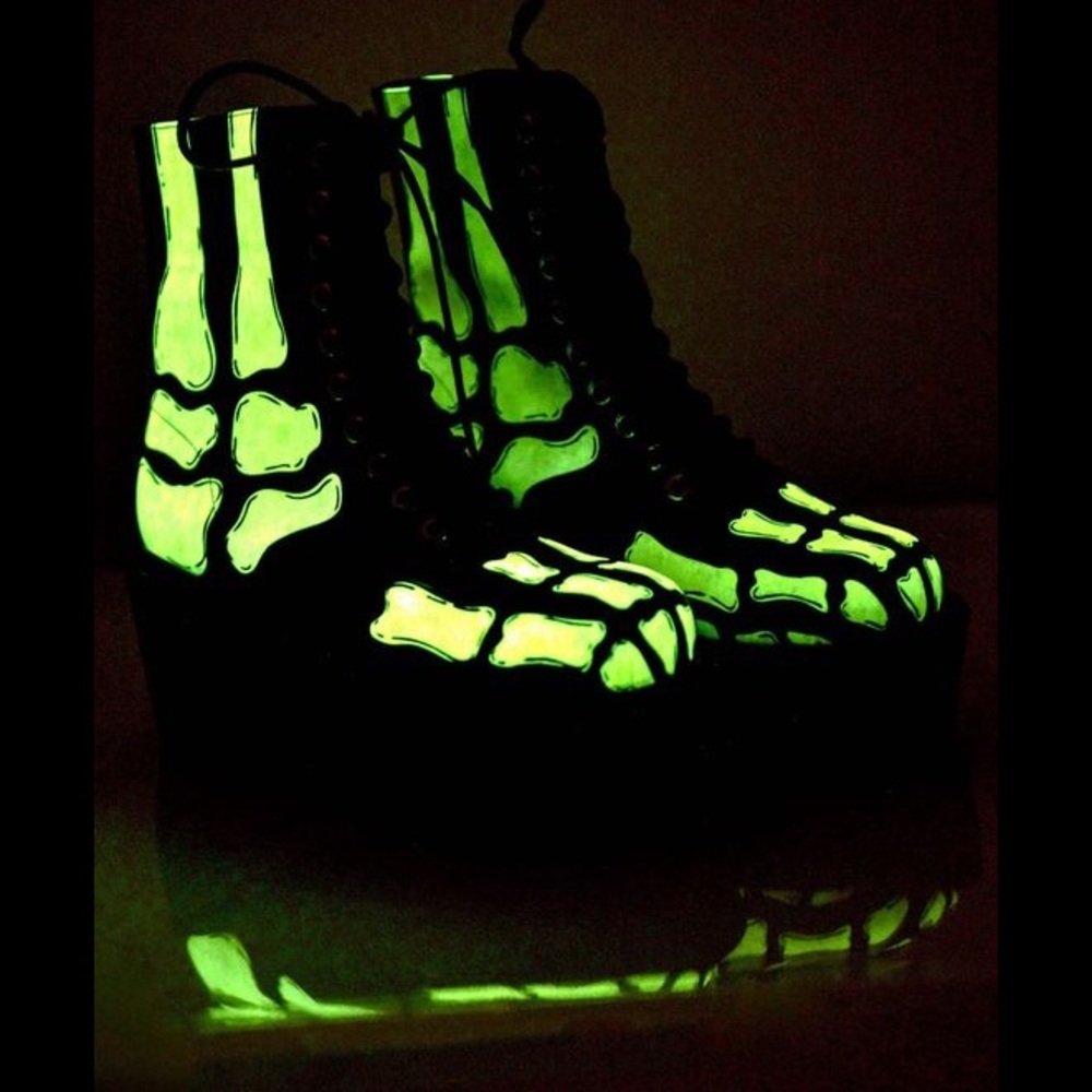ISO! Too Fast GITD Skeleton Combat Platform Boots