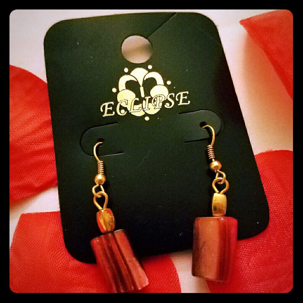 Sweet lady In Red Stained Earrings