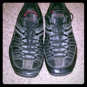 Leather black Skechers dress sneakers
