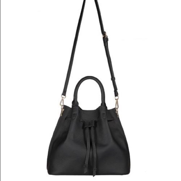 Faux Leather Designer Bucket Satchel Bag Gray - Picture 3 of 4