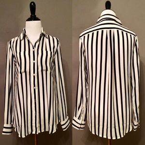LAST CHANCE! BR vertical bold striped blouse