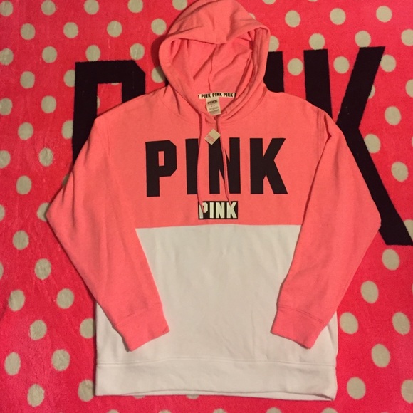 PINK Victoria's Secret Sweaters - Victoria's Secret Pink Colorblock Game Day Hoodie